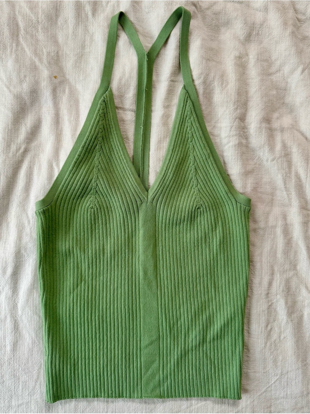 💚 scotch & soda women’s ribbed racerback knit tank - size S - bright green 💚